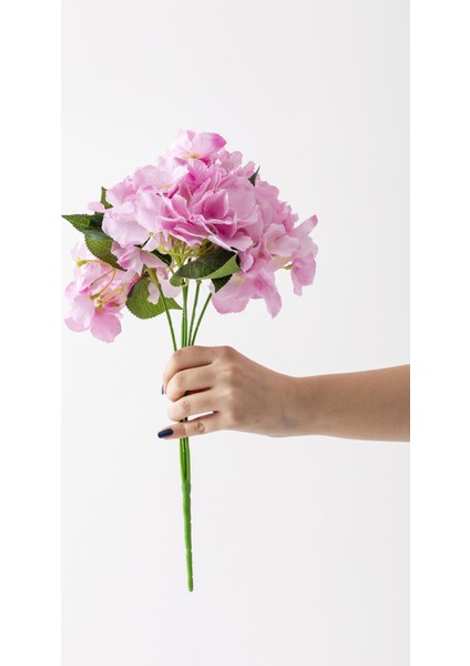 Yapay Ortanca Çiçeği Pembe 45 cm 7 Dal