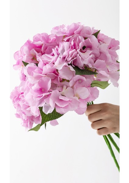 Yapay Ortanca Çiçeği Pembe 45 cm 7 Dal