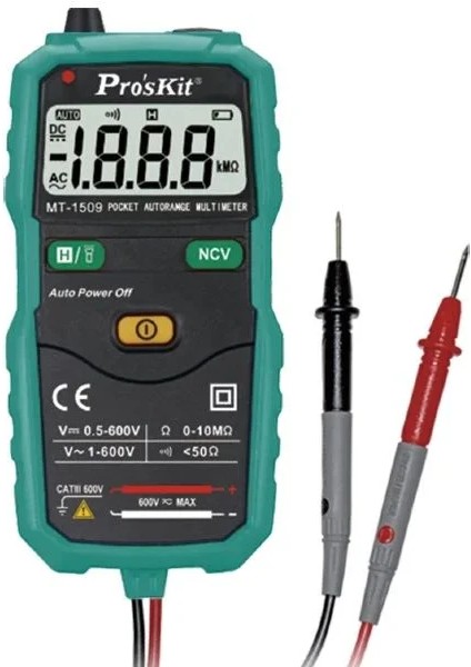 MT-1509 Cep Tipi Otomatik Multimetre Ölçü Aleti