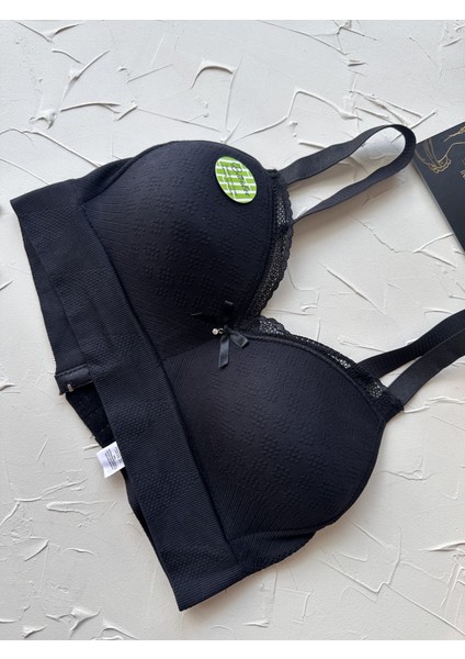 Celine C Cup Bambu Hisli Ultra Rahat Polamid Kumaştan Dokulu Dantel Detaylı Balensiz Desteksiz Sütyen fiyatları