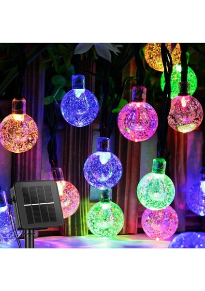 Güneş Enerjili 7 M 50 LED Rgb Çok Renkli Kristal Top Solar Bahçe Aydınlatması LED Güneş Enerjili modelleri