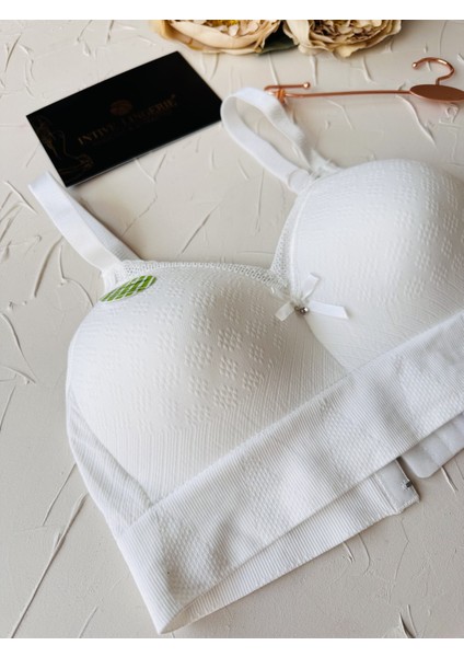 Celine C Cup Bambu Hisli Ultra Rahat Polamid Kumaştan Dokulu Dantel Detaylı Balensiz Desteksiz Sütyen fırsatları