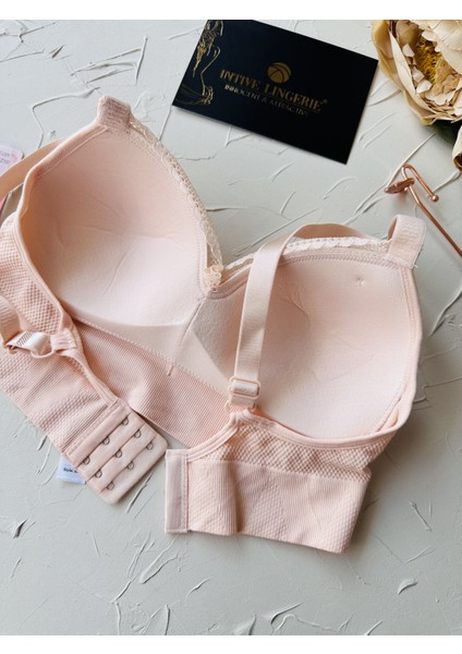 Celine C Cup Bambu Hisli Ultra Rahat Polamid Kumaştan Dokulu Dantel Detaylı Balensiz Desteksiz Sütyen indirimleri