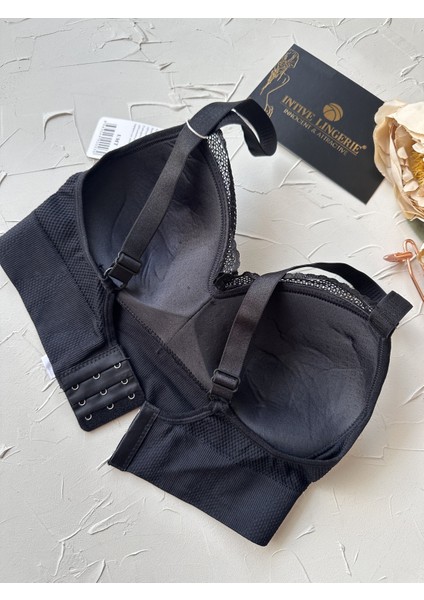 Celine C Cup Bambu Hisli Ultra Rahat Polamid Kumaştan Dokulu Dantel Detaylı Balensiz Desteksiz Sütyen indirimleri