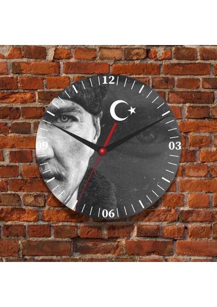 Atatürk Tasarımlı Duvar Cam Saati fiyatları