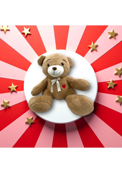 Aşkın Ayısı 60 cm Kalpli Kahverengi Peluş Ayı Kalpli, Kahverengi ve Şirin 60 cm Peluş Oyuncak