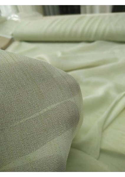 Çocuk Odası Tül Perde - Pileli Dikim - Açık Yeşil - P7584