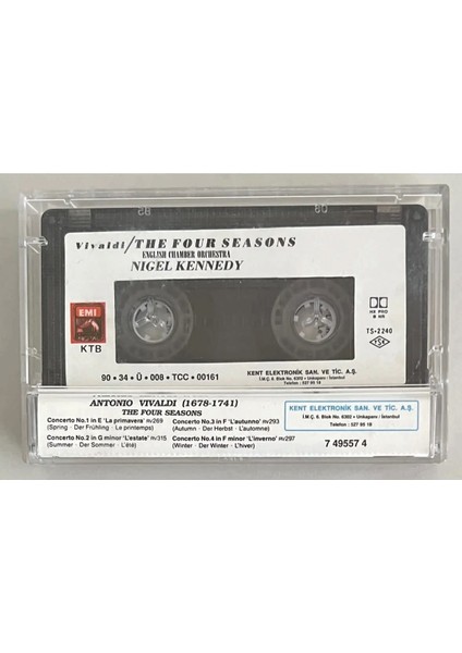 Nigel Kennedy Vivaldi The Four Seasons Kaset (Orjinal Dönem Kağıt Baskı)