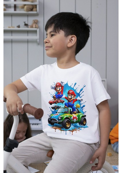 Süper Mario Tshirt Çocuk Tişört Cars 18
