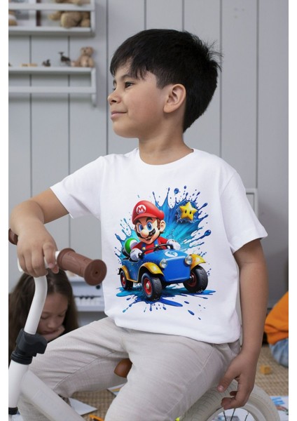 Süper Mario Tshirt Çocuk Tişört Cars 19