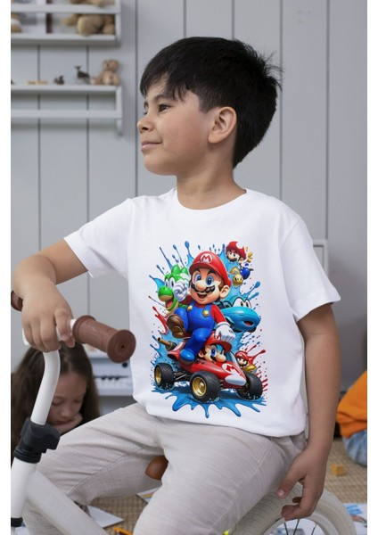 Süper Mario Tshirt Çocuk Tişört Cars 11