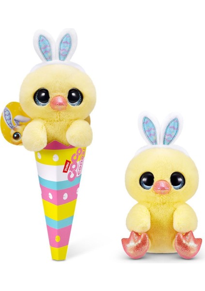 Coco Cone Tavşan Kulaklı Civciv Peluş Oyuncak | Koni Kutulu Sevimli Peluş