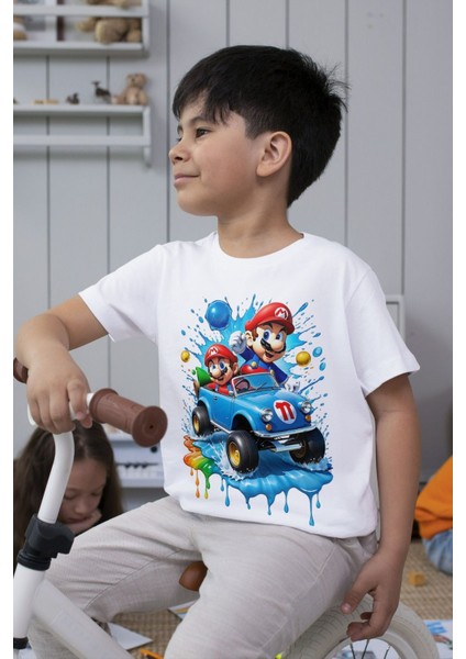 Süper Mario Tshirt Çocuk Tişört Cars 10
