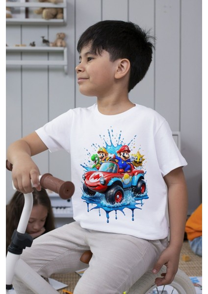 Süper Mario Tshirt Çocuk Tişört Cars 7