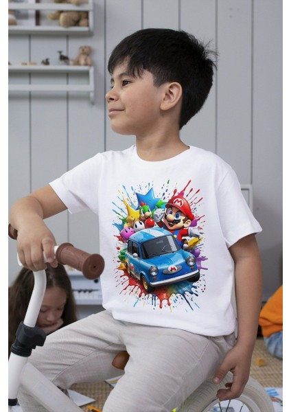 Süper Mario Tshirt Çocuk Tişört Cars 15