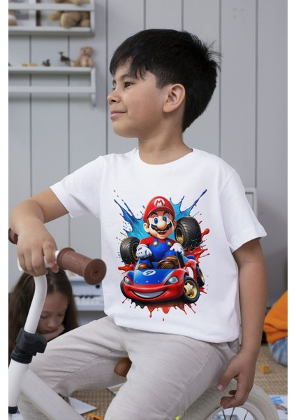 Süper Mario Tshirt Çocuk Tişört Cars 8