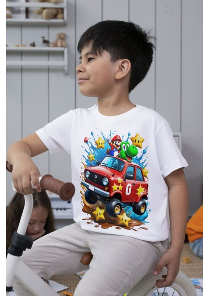 Süper Mario Tshirt Çocuk Tişört Cars 9