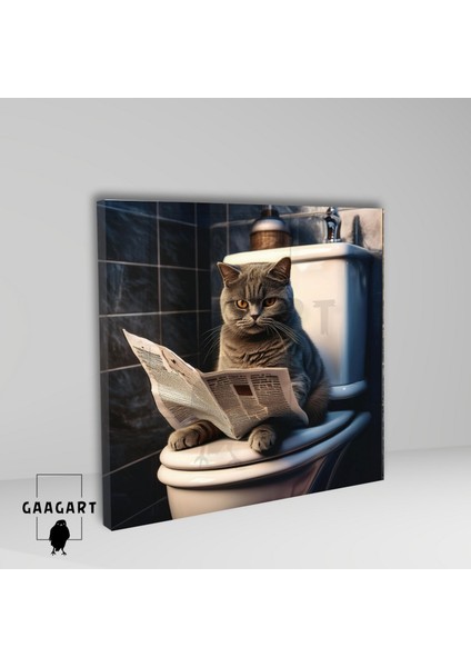 Tekli Kare Kanvas Banyo Tablosu Gazete Okuyan Yaslanmış British fiyatları
