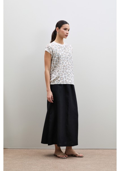 Leopar Baskılı Varak Detaylı Kazak fiyatları