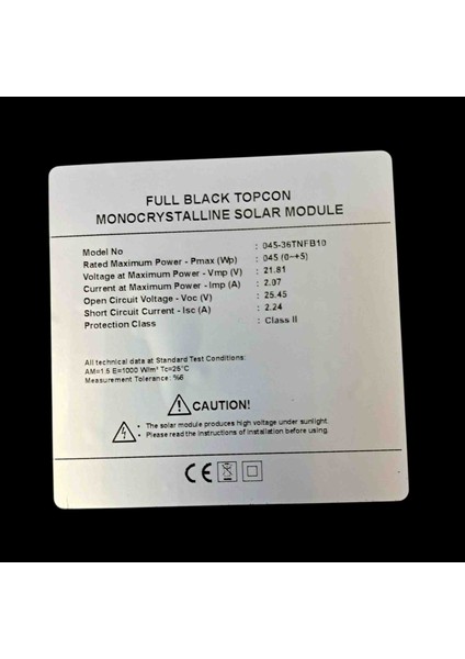 45WP 36 Hücreli Topcon Fullblack Panel modelleri
