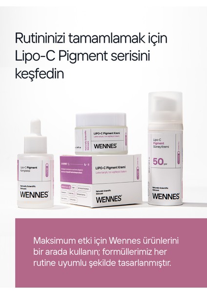 Lipo-C Pigment Güneş Kremi SPF50+ | Leke Bakımı, Aydınlatıcı Yüksek Koruma, B5 + Çörek Otu LUNA22