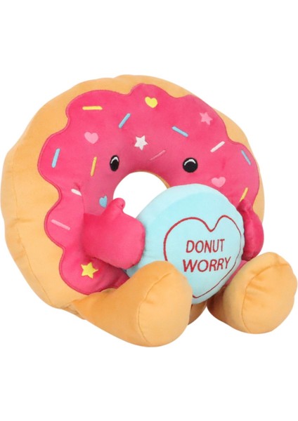 Donut Peluş Fuşya Yastık