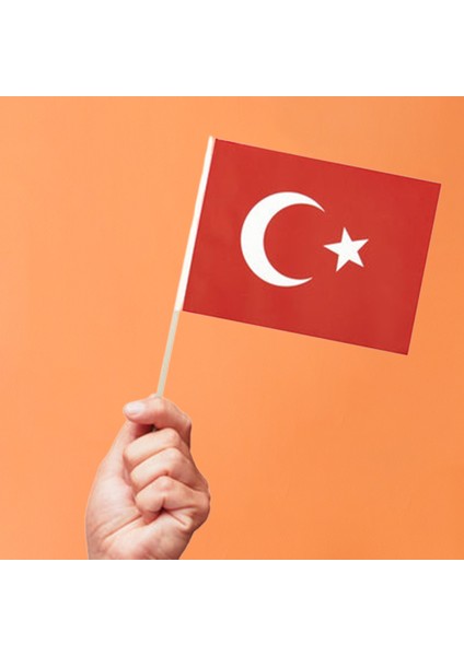 ( 50 Adet ) Küçük Boy Bayrak Çıtalı Kağıt Türk Bayrağı