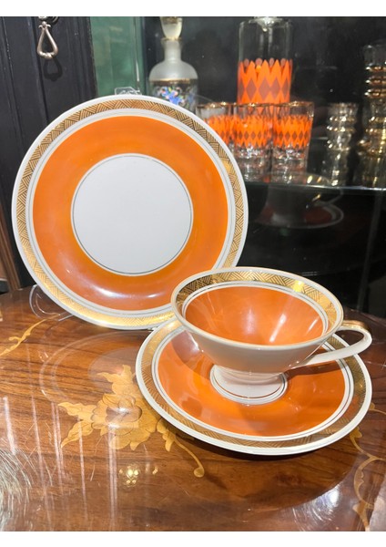 Antika Ddr Trio Fincan Takımı alman üretim