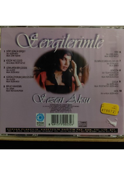 Sezen Aksu - Sevgilerimle - Sarı Bandrol - Yerli CD fiyatları