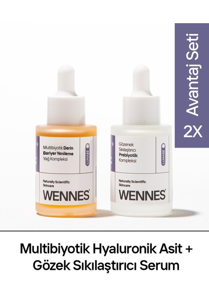| Prebiyotik Serum + Multibiyotik Derin Bariyer Yenileme Hyaluronik Asit Serum Avantajlı Set | Ozon,çinko Pca ve Çörek Otu Özü