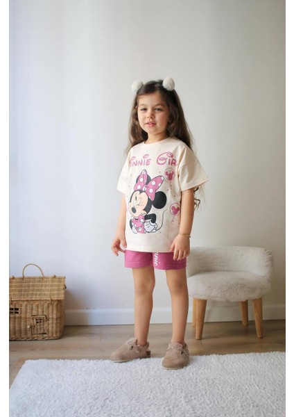 Minnie Girl Desenli Şort-Tişört Yazlık Kız Çocuk Takım fiyatları