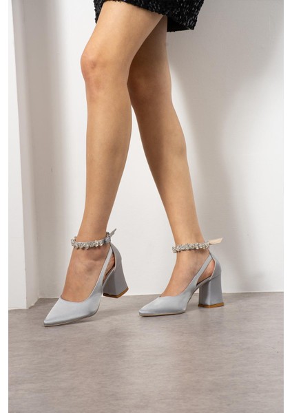 Yolanda Kadın Kemerli Taşlı Abiye Topuklu Ayakkabı