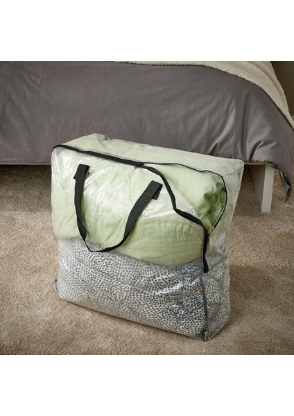 Şeffaf Taşıma Çantası 40X25X47 cm İkea Taşıma Çantası Giysi Taşıma Çamaşır Sepeti Fermuarlı Çanta indirimleri