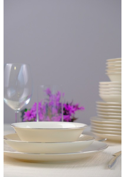 Porselen Chic Platin Yemek Takımı 24 Parça 6 Kişilik fiyatları
