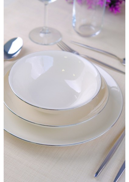 Porselen Chic Platin Yemek Takımı 24 Parça 6 Kişilik modelleri