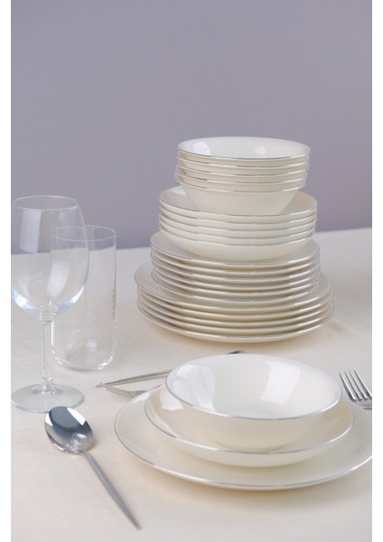 Porselen Chic Platin Yemek Takımı 24 Parça 6 Kişilik indirimleri