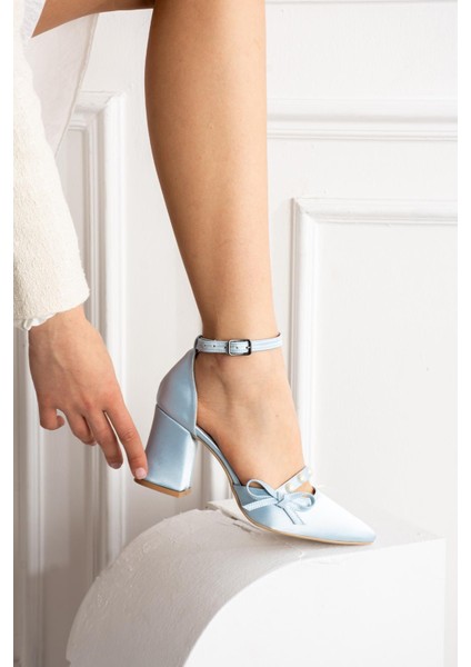 Inci Fiyonklu Saten Topuklu Abiye Ayakkabı modelleri