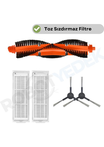 Xiaomi Mop Pro STYJ02YM (Siyah) Uyumlu Yedek Mopsuz Fırça Hepa Filtre Seti-5 Parça