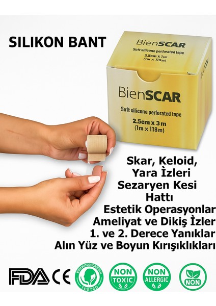 Soft Silikon Bant - Dikiş Izi - Sezaryen - Yanık - Estetik 2cm X 3mt