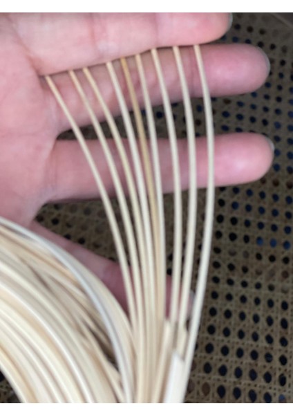 Rattan İp, Doğal Yuvarlak Rattan Çubuk 2.5 mm 100 gr Dekoratif, Rattan Örgü