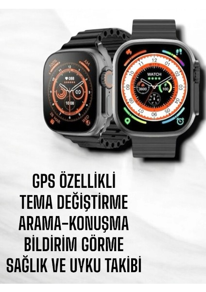 Ultra Akıllı Saat Titreşimli, Uyku & Sağlık Takibi, Çift Kordon