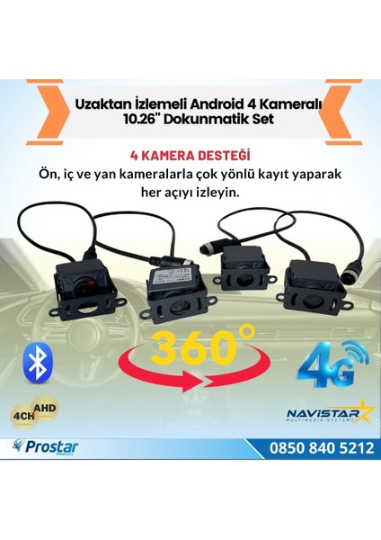 Profesyonel 10. 26 Inç Android Uzaktan Izlemeli Araç Dokunmatik Full Set