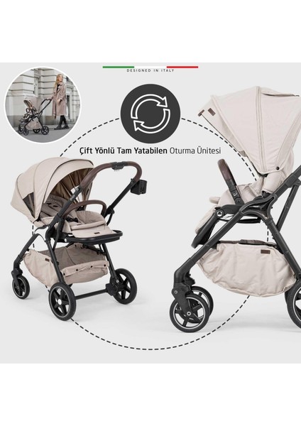Hera Çift Yönlü Bebek Arabası Silver Bej modelleri