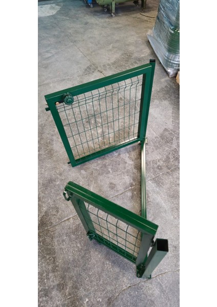 Bahçe Kapısı-Panel Çit Kapısı-Çift Kanatlı Kapı YEŞIL(-100 cm Yükseklik- 150 cm Eni)