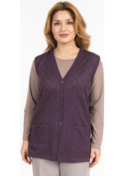 Kadın Orta Yaş ve Üzeri Merserize Cepli Düğmeli Rolax Anne Yelek 750 fiyatları