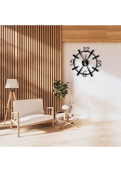 Büyük Rakamlı Siyah Metal Duvar Saati – 40 cm , Sessiz Mekanizmalı Modern Tasarım fırsatları