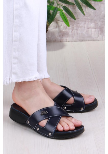 Elis 1005 Rahat Çapraz Bantlı Ortopedik Kadın Terlik