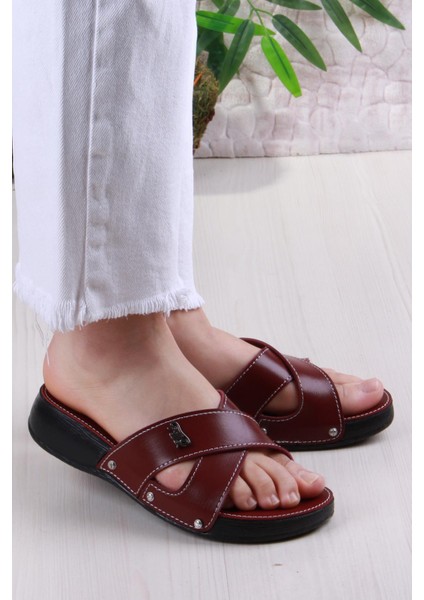 Elis 1005 Rahat Çapraz Bantlı Ortopedik Kadın Terlik