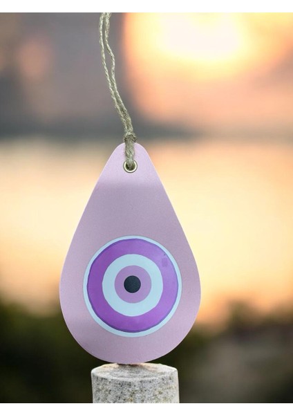 Nazar Boncuğu Resimli Damla Koku Taşı-Pembe