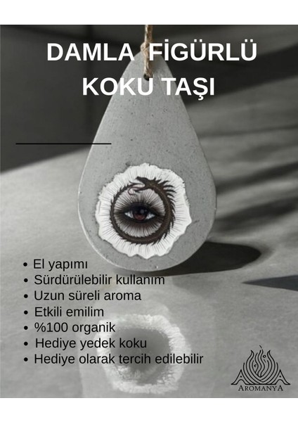 Nazar Boncuğu Resimli Damla Koku Taşı-Pembe modelleri